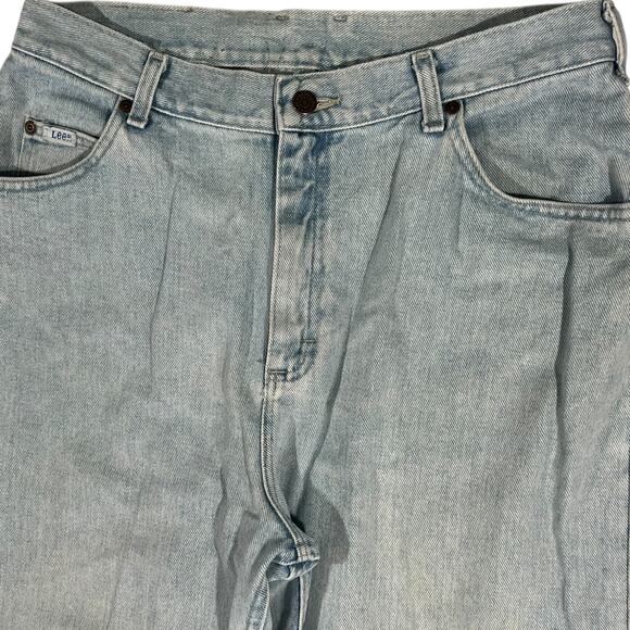 Lee Original Jeans Light Wash High Rise Straight Leg Womens 16S - Picture 2 of 9